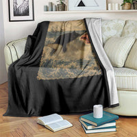 Black Cat Biting Shark Anime Graphic Japanese Throw Blanket Vintage Graphic Ukiyo-e Art