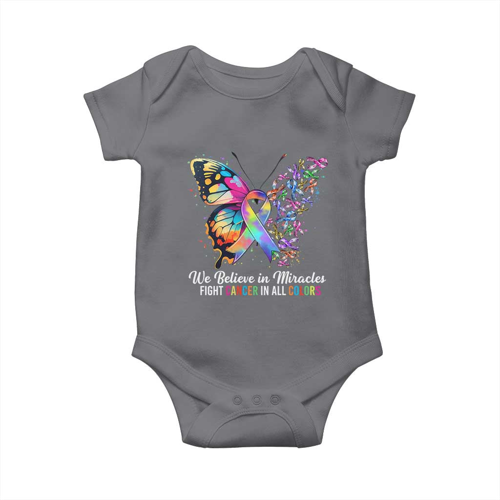 Fight Cancer In All Colors Baby Onesie We Believe In Miracles Cancer Awareness