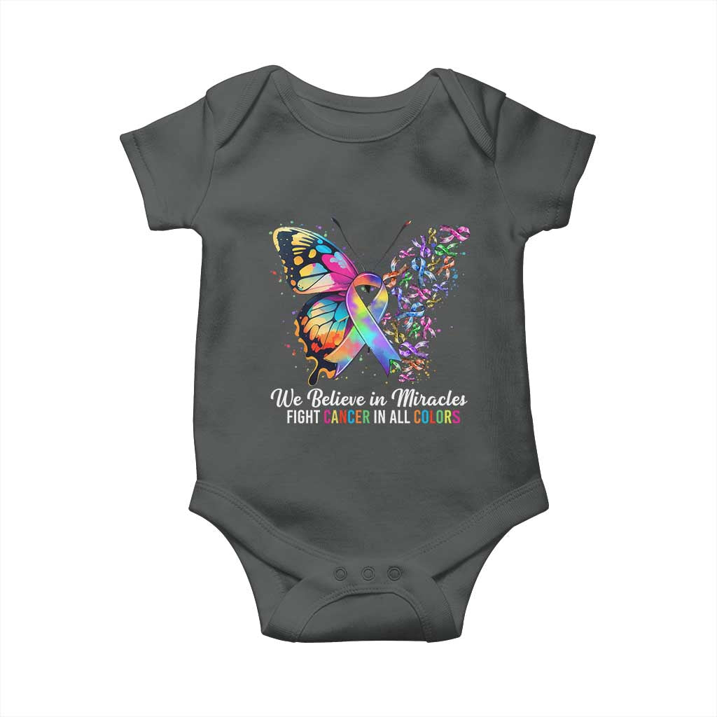 Fight Cancer In All Colors Baby Onesie We Believe In Miracles Cancer Awareness