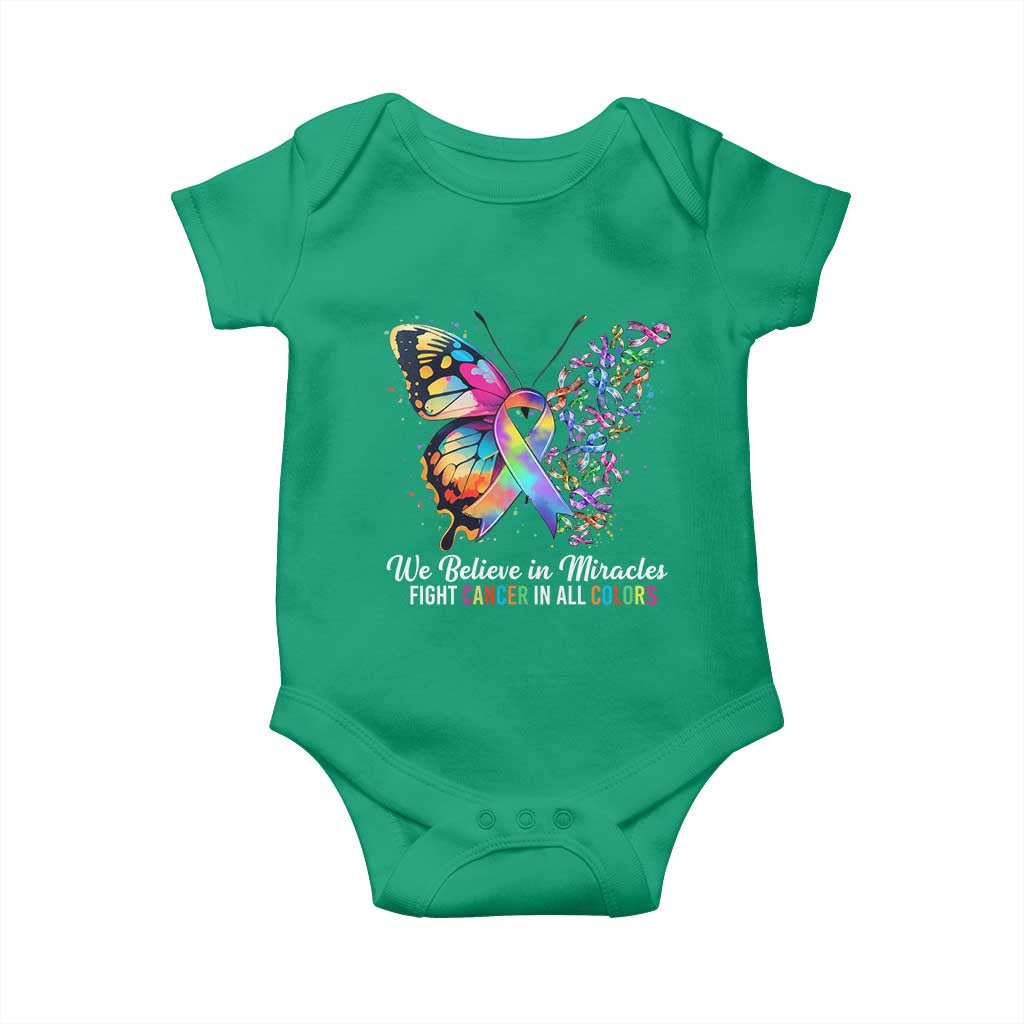 Fight Cancer In All Colors Baby Onesie We Believe In Miracles Cancer Awareness