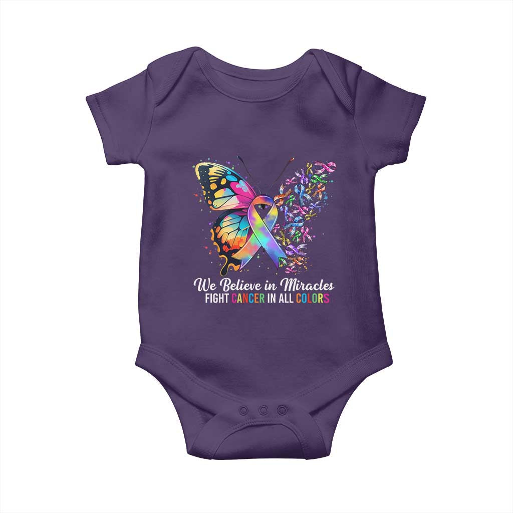 Fight Cancer In All Colors Baby Onesie We Believe In Miracles Cancer Awareness