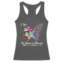Fight Cancer In All Colors Racerback Tank Top We Believe In Miracles Cancer Awareness