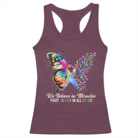 Fight Cancer In All Colors Racerback Tank Top We Believe In Miracles Cancer Awareness
