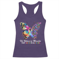 Fight Cancer In All Colors Racerback Tank Top We Believe In Miracles Cancer Awareness