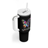 Fight Cancer In All Colors Tumbler With Handle We Believe In Miracles Cancer Awareness
