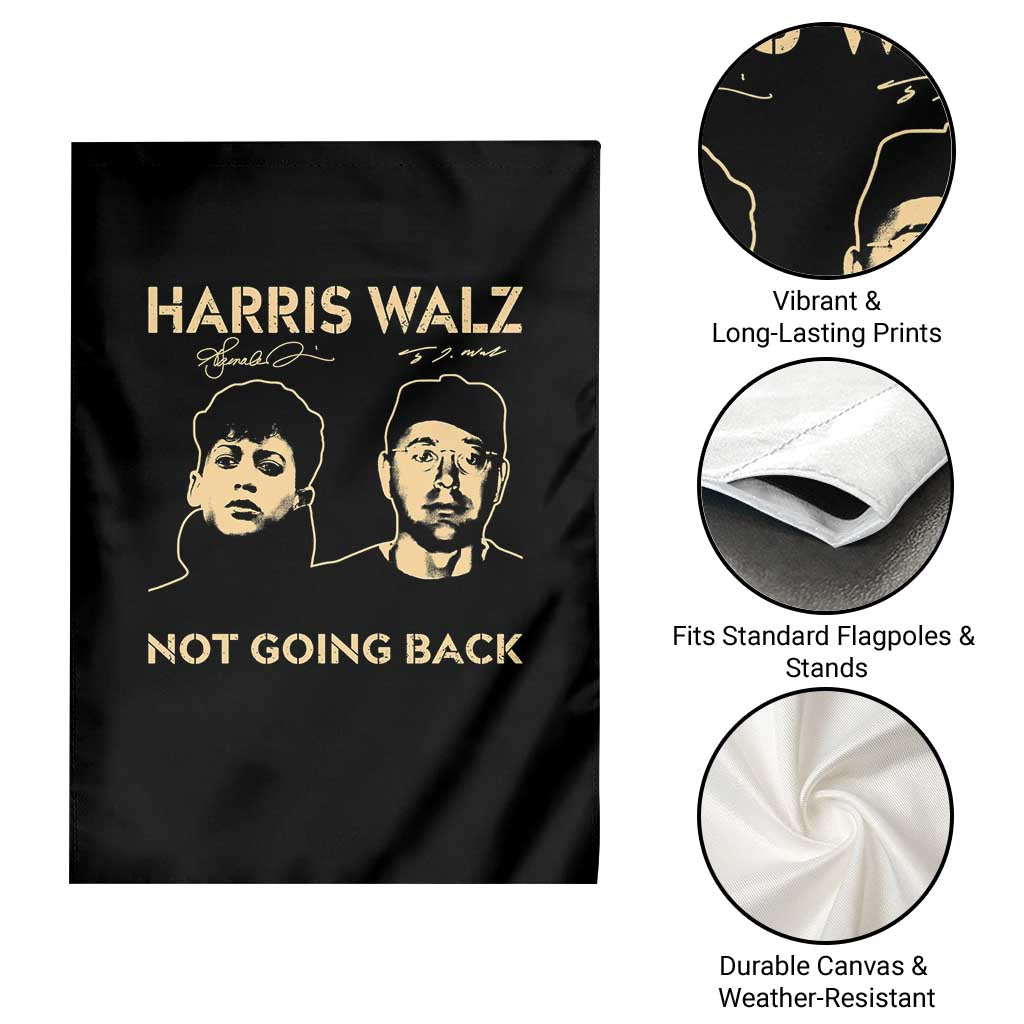 Harris Walz Garden Flag Retro We Are Not Going Back
