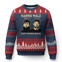 Harris Walz Ugly Christmas Sweater Retro We Are Not Going Back