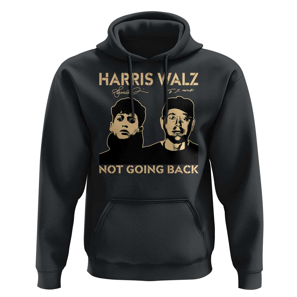 Harris Walz Hoodie Retro We Are Not Going Back