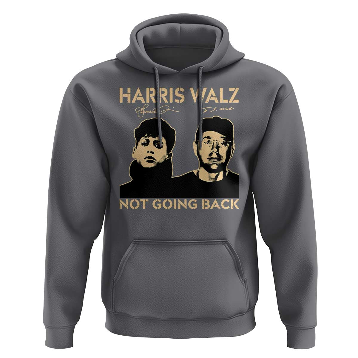 Harris Walz Hoodie Retro We Are Not Going Back