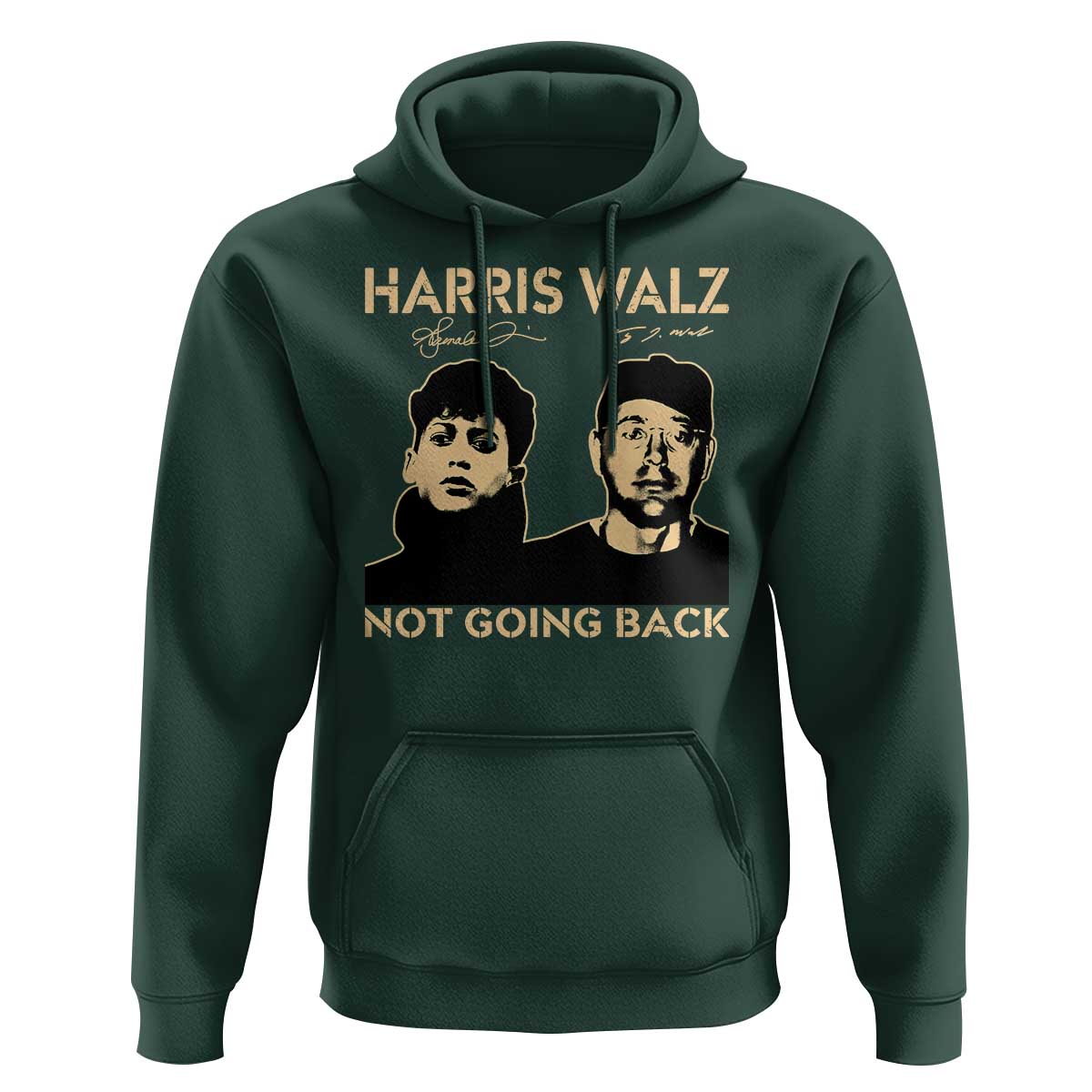 Harris Walz Hoodie Retro We Are Not Going Back