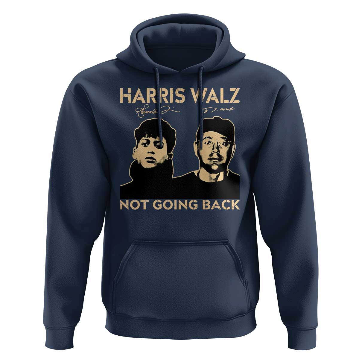 Harris Walz Hoodie Retro We Are Not Going Back
