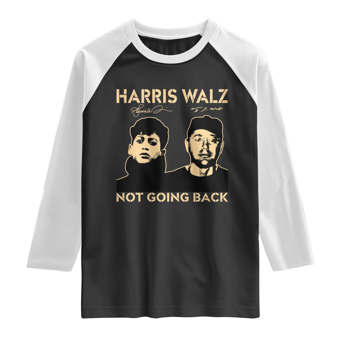 Harris Walz Raglan Shirt Retro We Are Not Going Back