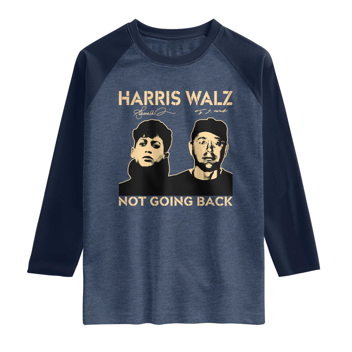 Harris Walz Raglan Shirt Retro We Are Not Going Back