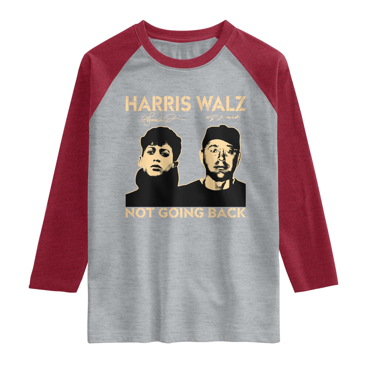 Harris Walz Raglan Shirt Retro We Are Not Going Back