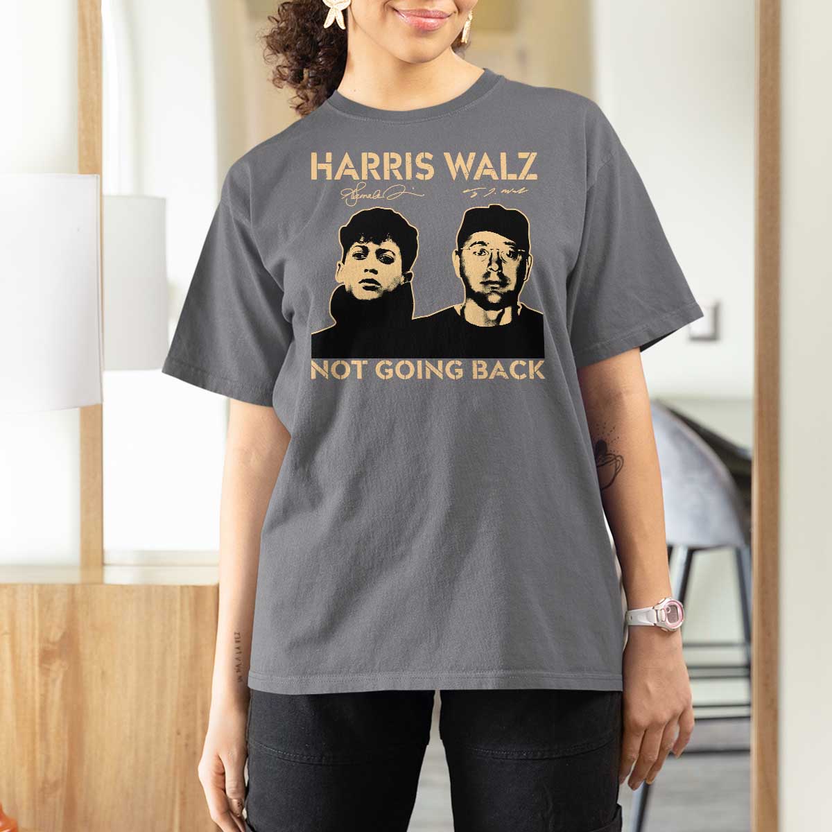 Harris Walz T Shirt For Women Retro We Are Not Going Back