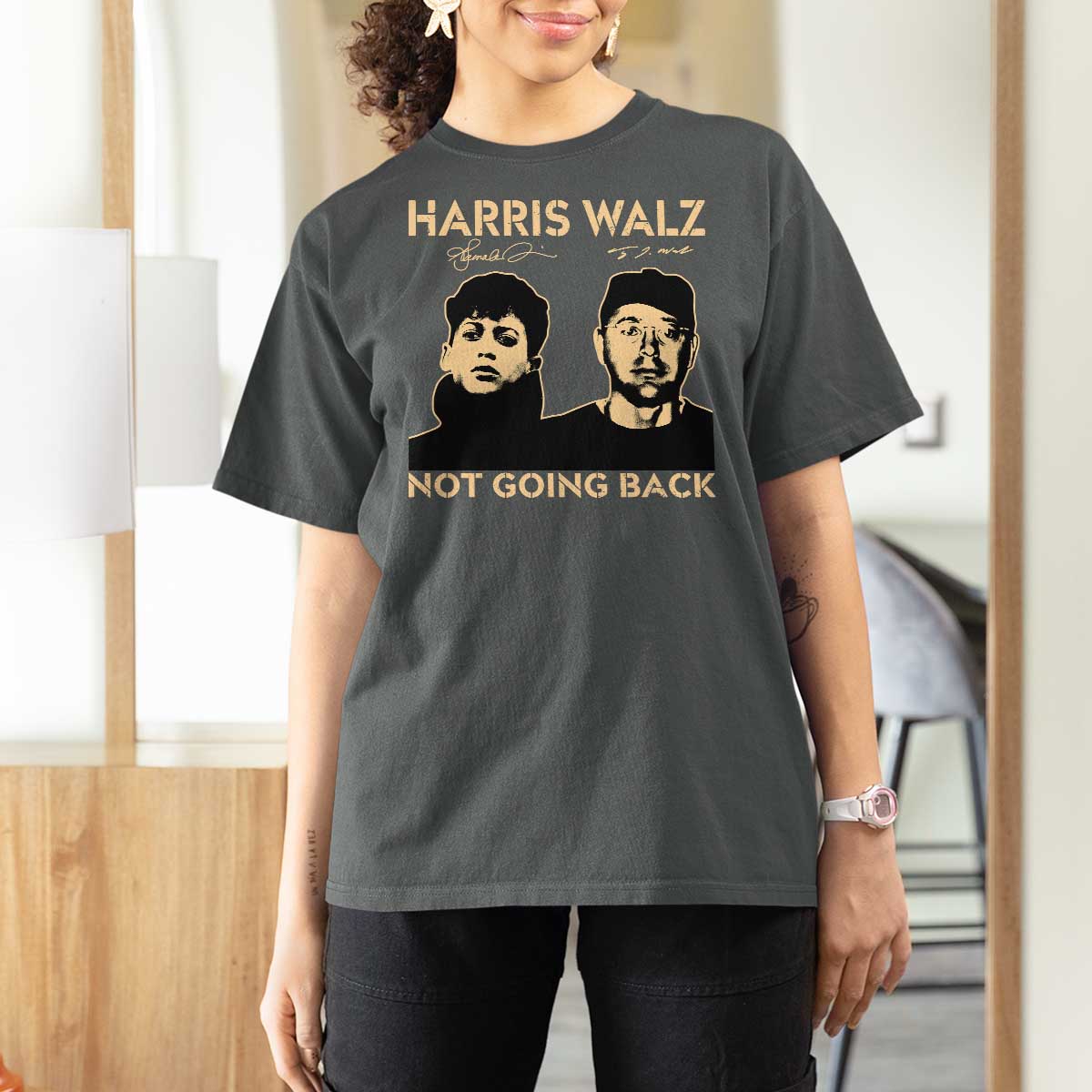 Harris Walz T Shirt For Women Retro We Are Not Going Back