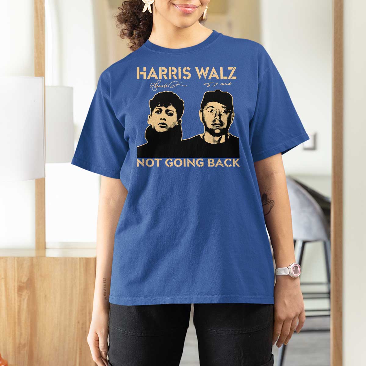 Harris Walz T Shirt For Women Retro We Are Not Going Back