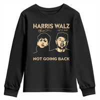 Harris Walz Youth Sweatshirt Retro We Are Not Going Back