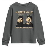Harris Walz Youth Sweatshirt Retro We Are Not Going Back