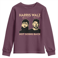 Harris Walz Youth Sweatshirt Retro We Are Not Going Back