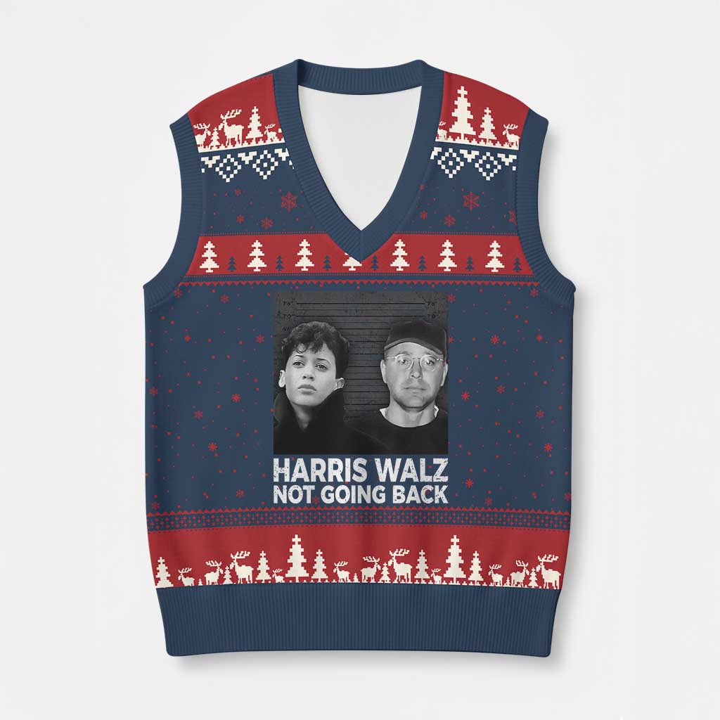Harris Walz V-Neck Knit Sweater Vest Vintage We Are Not Going Back