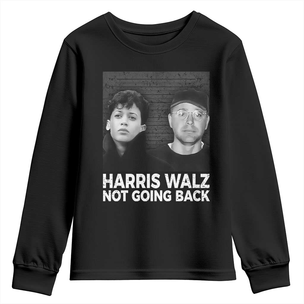 Harris Walz Youth Sweatshirt Vintage We Are Not Going Back