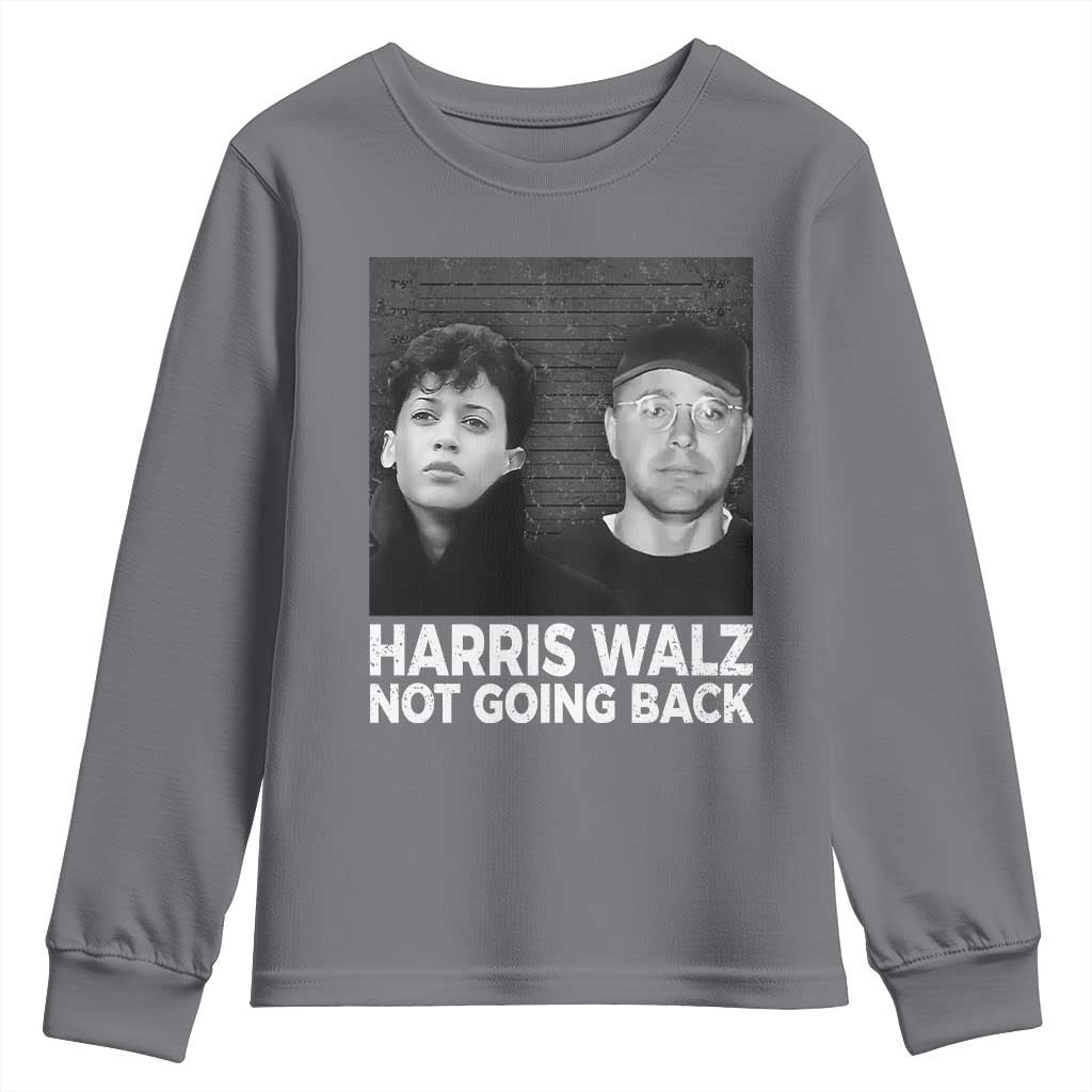 Harris Walz Youth Sweatshirt Vintage We Are Not Going Back