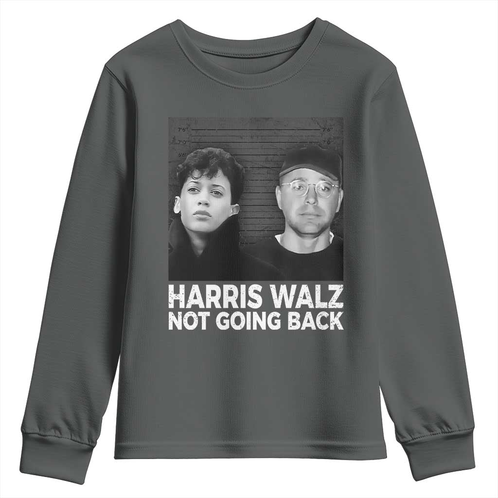 Harris Walz Youth Sweatshirt Vintage We Are Not Going Back