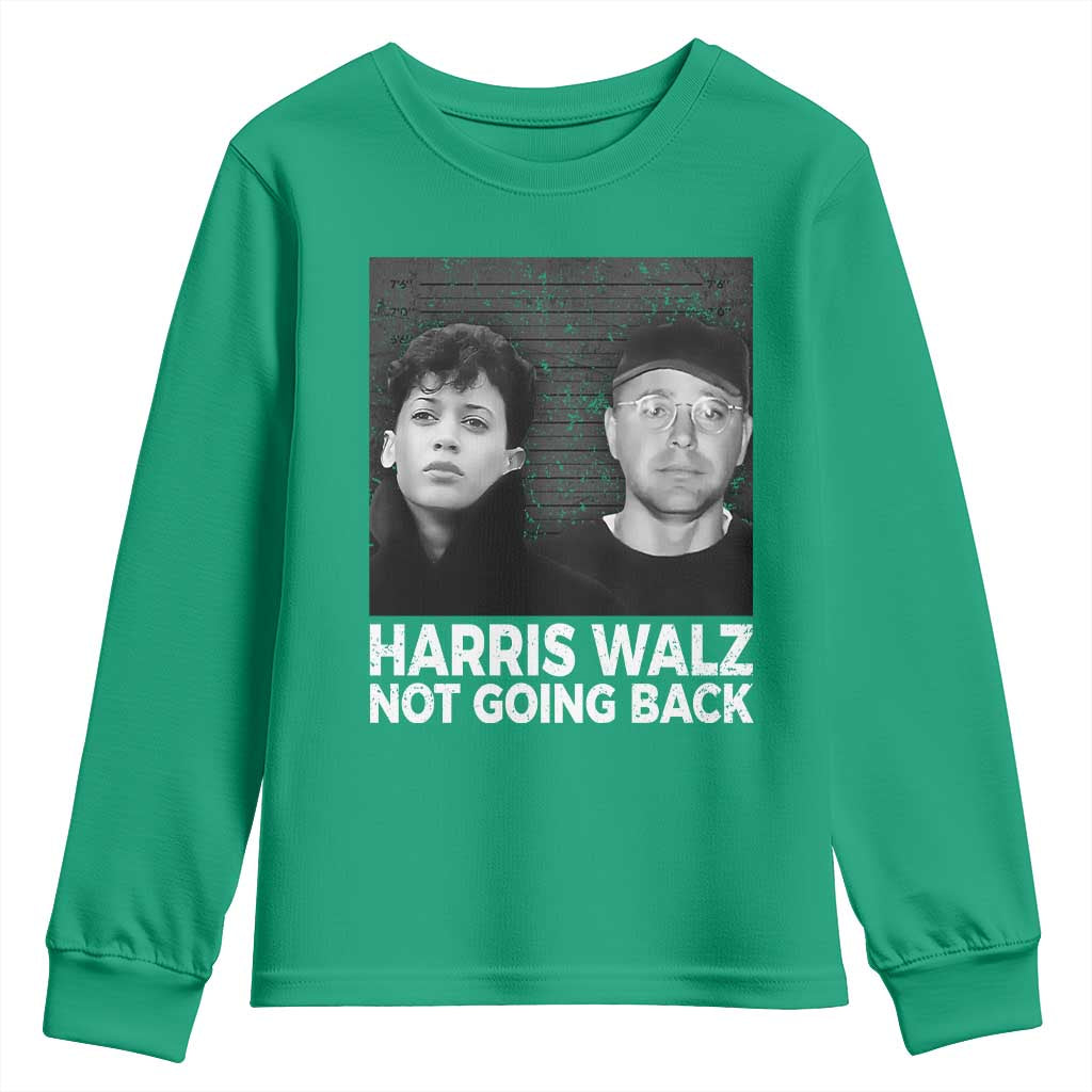 Harris Walz Youth Sweatshirt Vintage We Are Not Going Back