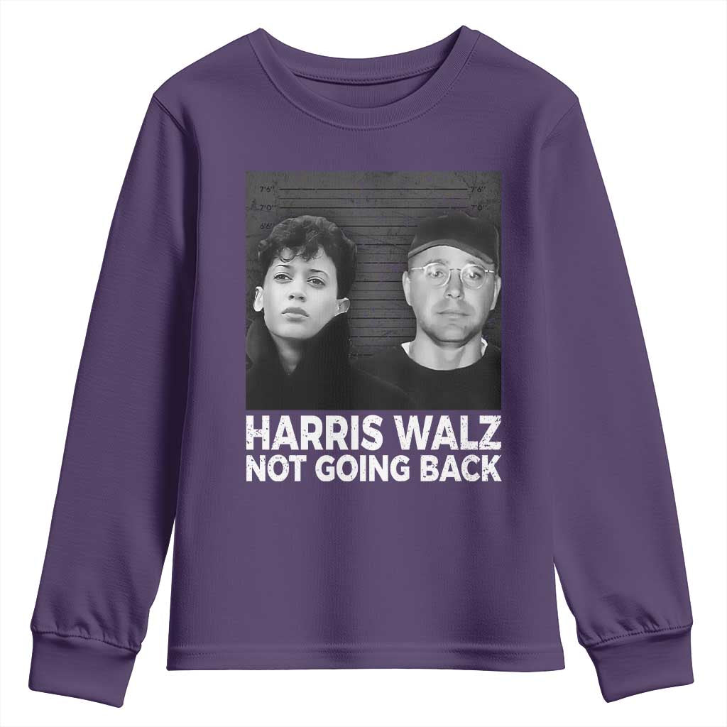 Harris Walz Youth Sweatshirt Vintage We Are Not Going Back