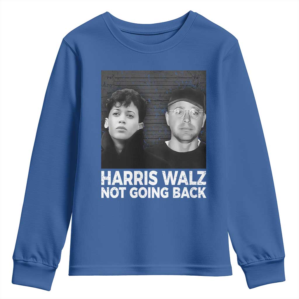 Harris Walz Youth Sweatshirt Vintage We Are Not Going Back