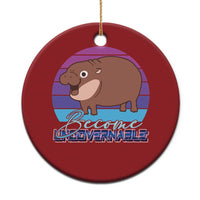 Funny Moo Deng Christmas Ornament Baby Hippo Become Ungovernable - Wonder Print Shop