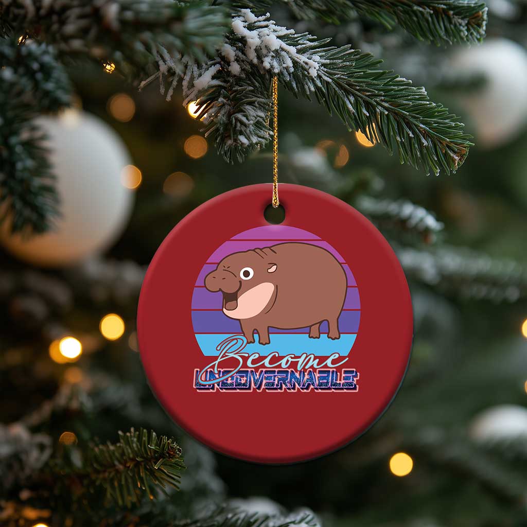 Funny Moo Deng Christmas Ornament Baby Hippo Become Ungovernable - Wonder Print Shop