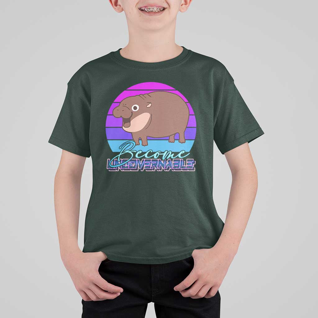 Funny Moo Deng T Shirt For Kid Baby Hippo Become Ungovernable - Wonder Print Shop