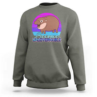 Funny Moo Deng Sweatshirt Baby Hippo Become Ungovernable - Wonder Print Shop