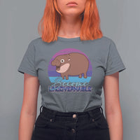 Funny Moo Deng T Shirt For Women Baby Hippo Become Ungovernable - Wonder Print Shop