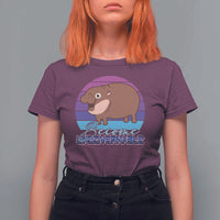 Funny Moo Deng T Shirt For Women Baby Hippo Become Ungovernable - Wonder Print Shop