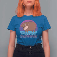 Funny Moo Deng T Shirt For Women Baby Hippo Become Ungovernable - Wonder Print Shop