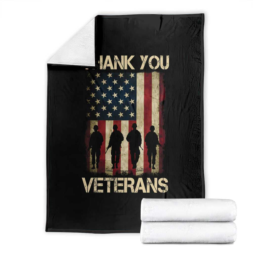 Thank You Veterans Throw Blanket Veterans Day Patriotic American Flag - Wonder Print Shop
