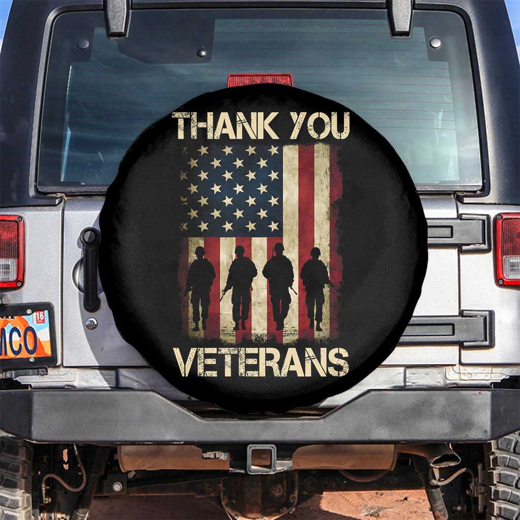 Thank You Veterans Spare Tire Cover Veterans Day Patriotic American Flag - Wonder Print Shop