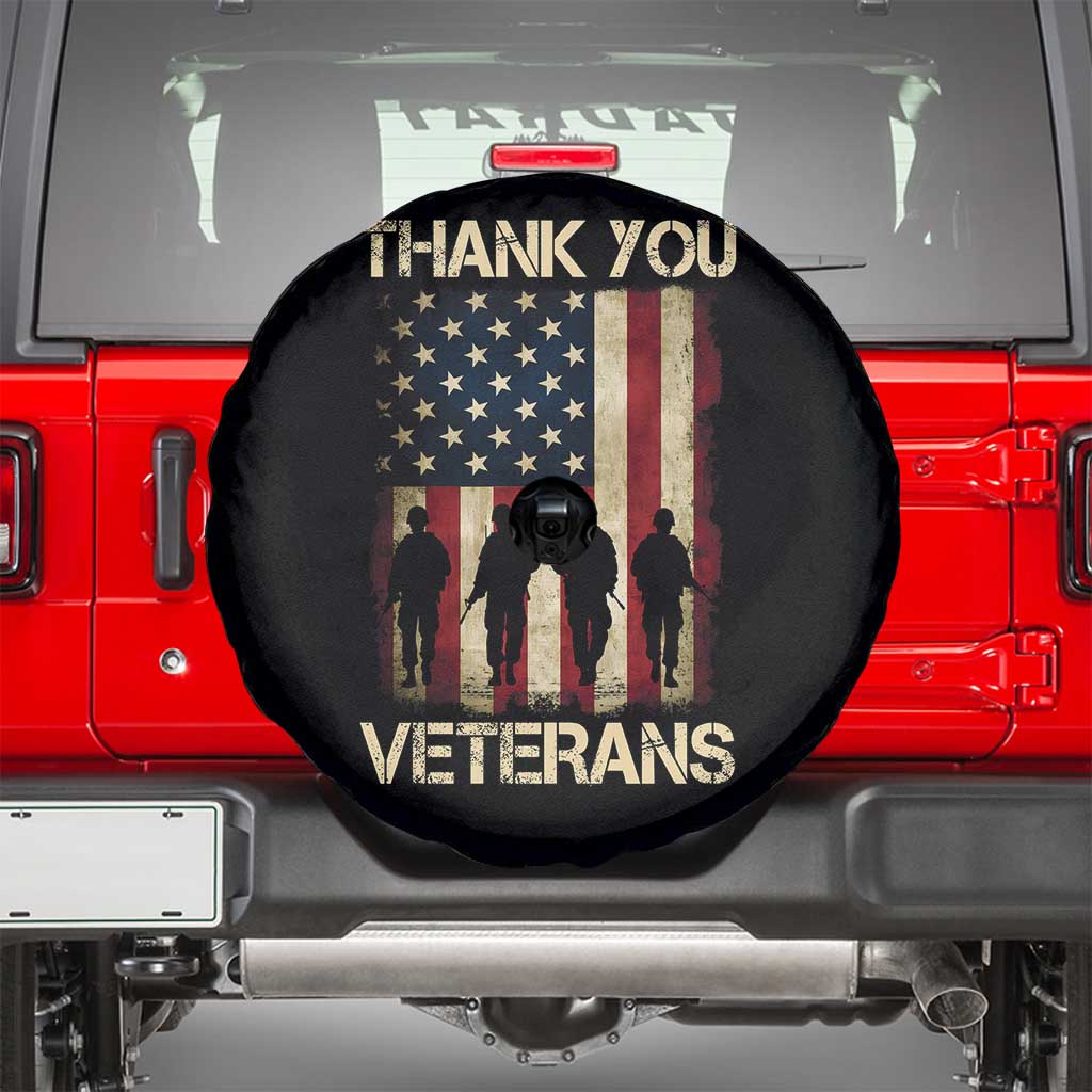 Thank You Veterans Spare Tire Cover Veterans Day Patriotic American Flag - Wonder Print Shop