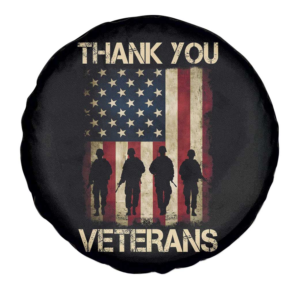 Thank You Veterans Spare Tire Cover Veterans Day Patriotic American Flag - Wonder Print Shop