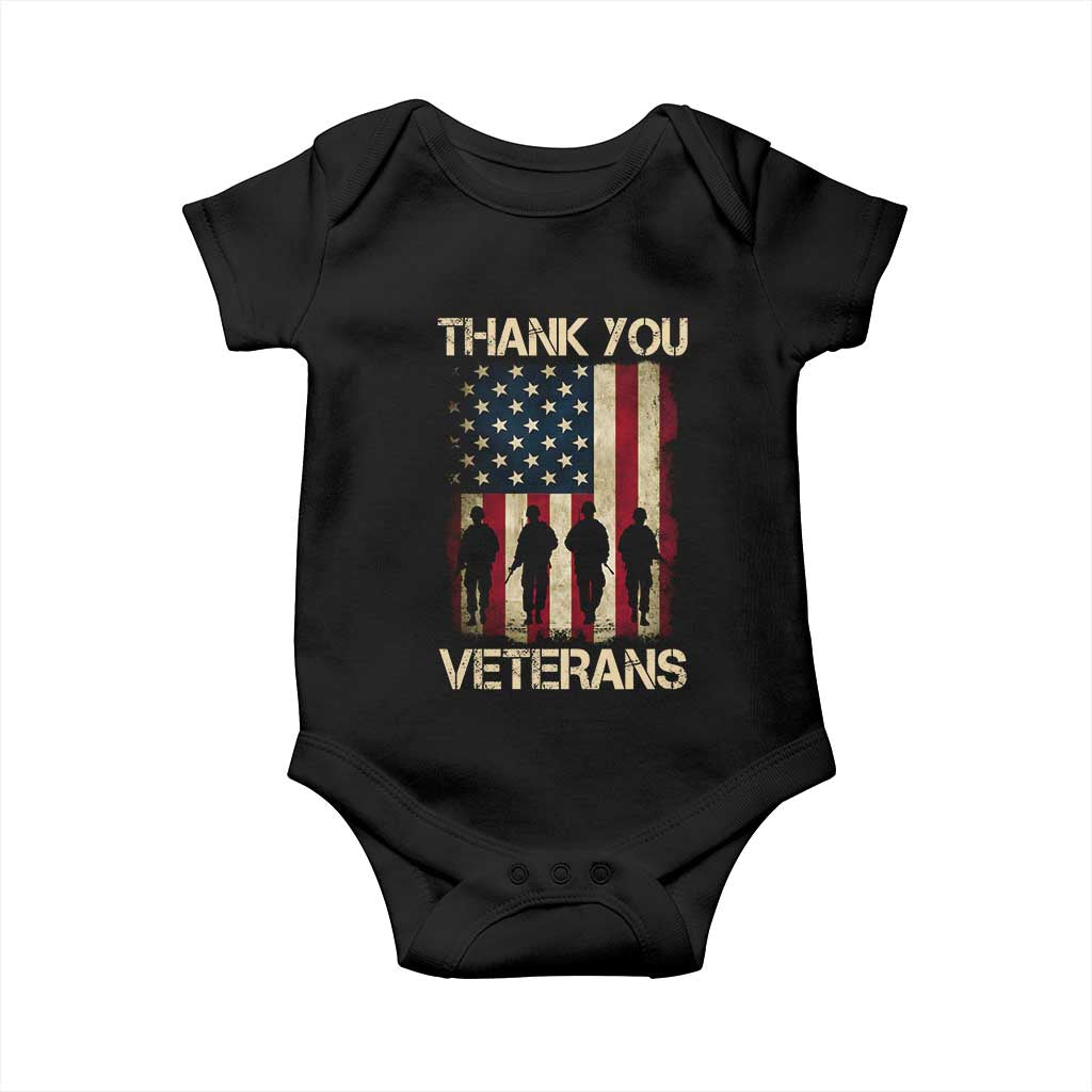 Thank You Veterans Baby Onesie Veterans Day Patriotic American Flag - Wonder Print Shop