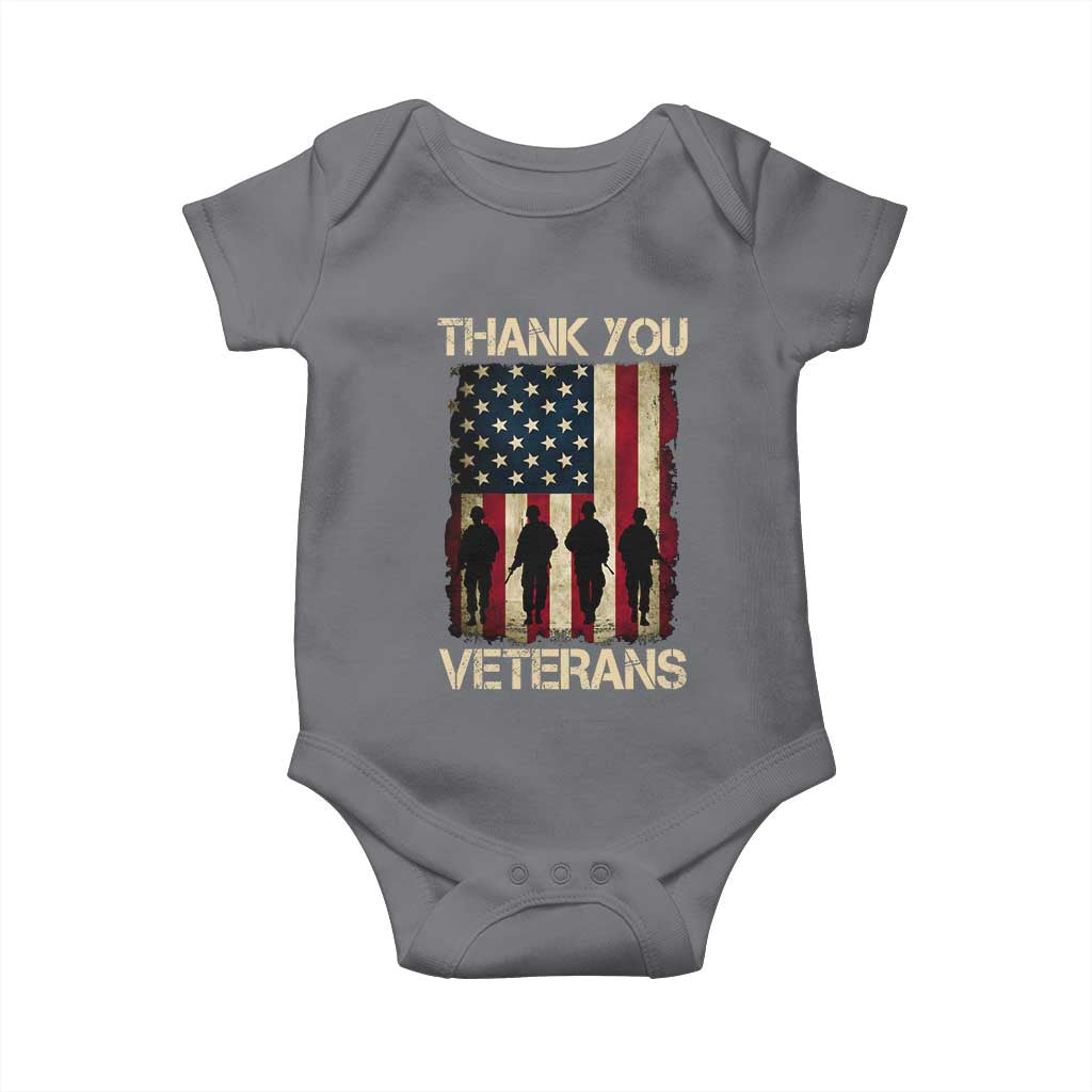 Thank You Veterans Baby Onesie Veterans Day Patriotic American Flag - Wonder Print Shop