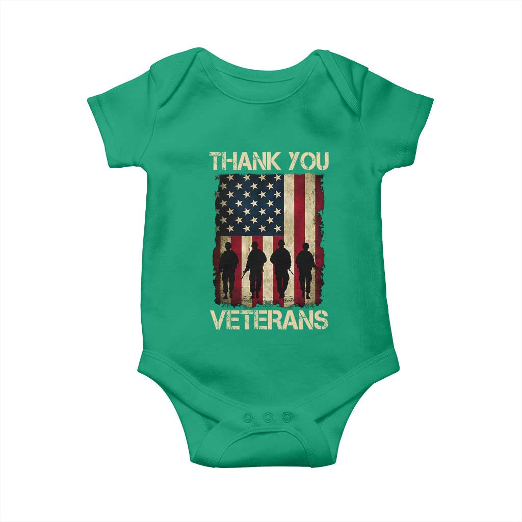 Thank You Veterans Baby Onesie Veterans Day Patriotic American Flag - Wonder Print Shop