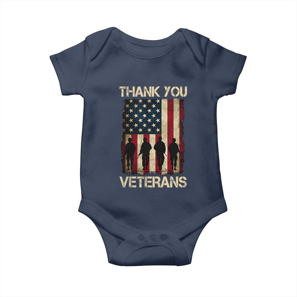 Thank You Veterans Baby Onesie Veterans Day Patriotic American Flag - Wonder Print Shop