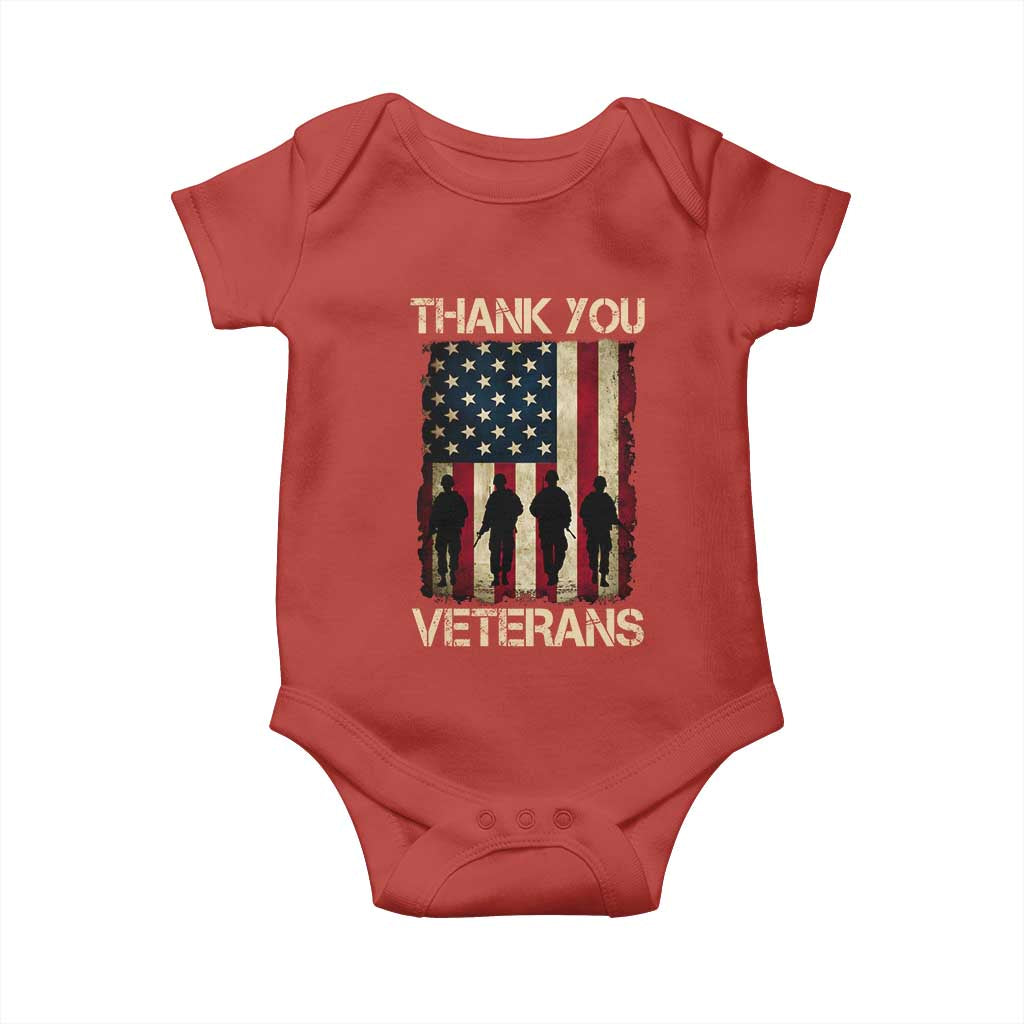 Thank You Veterans Baby Onesie Veterans Day Patriotic American Flag - Wonder Print Shop