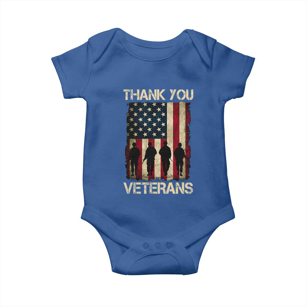 Thank You Veterans Baby Onesie Veterans Day Patriotic American Flag - Wonder Print Shop