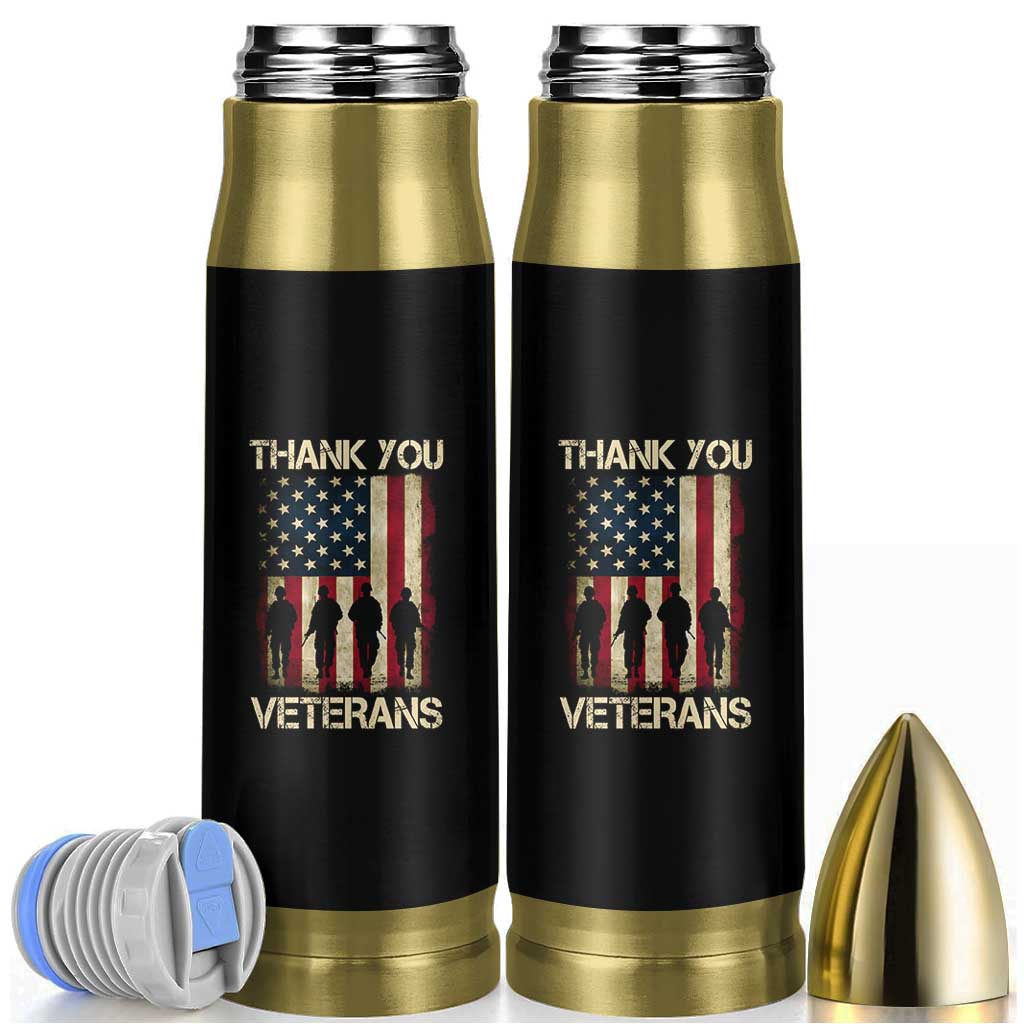 Thank You Veterans Bullet Tumbler Veterans Day Patriotic American Flag - Wonder Print Shop