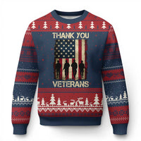 Thank You Veterans Ugly Christmas Sweater Veterans Day Patriotic American Flag - Wonder Print Shop